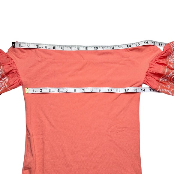Free People | Women | Rock With It Coral Puff Sleeve Off Shoulder Top | XS - Picture 5 of 13